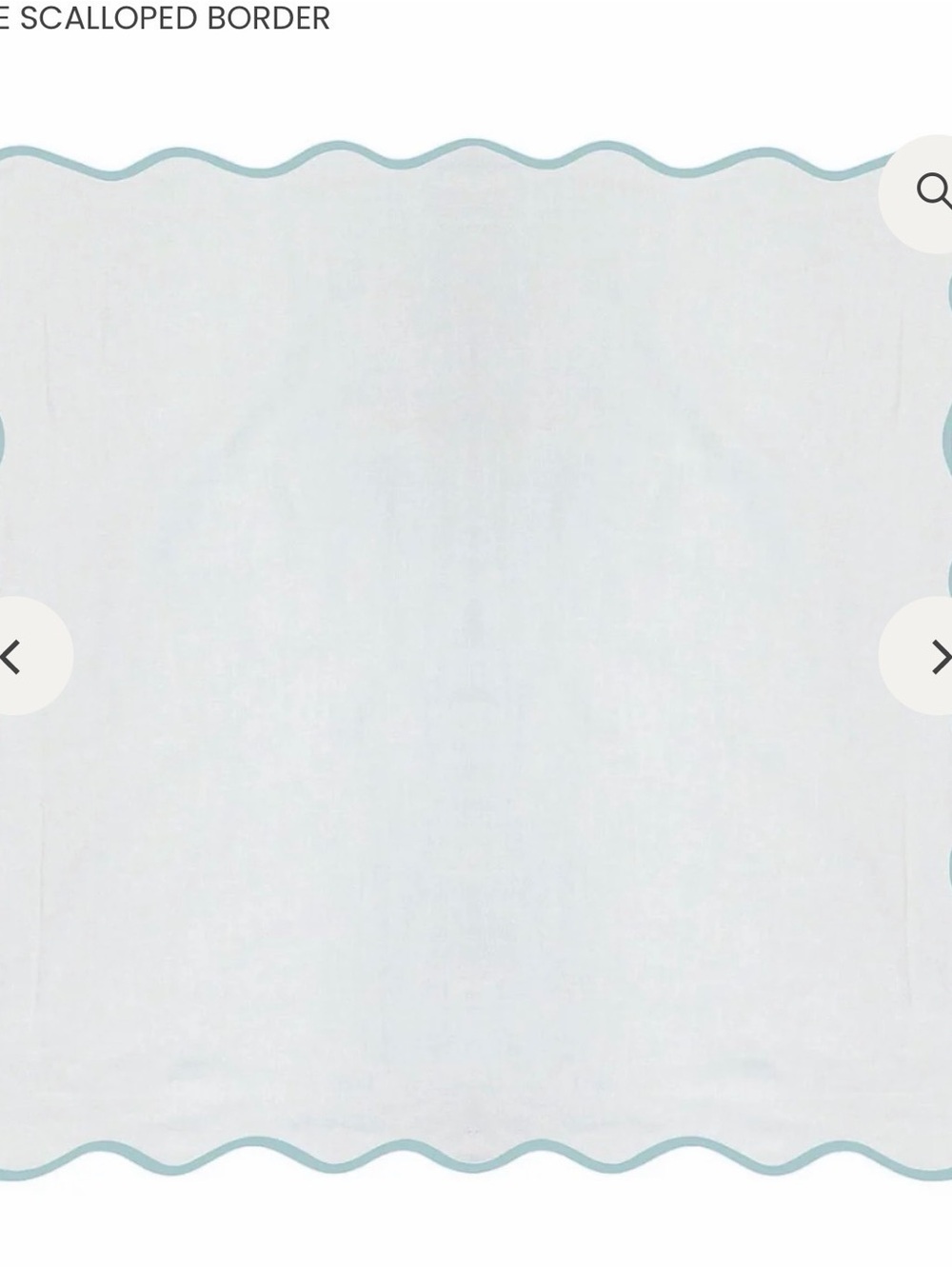 Laura park Scalloped Edge White Pillow Sham with Light Blue Trim